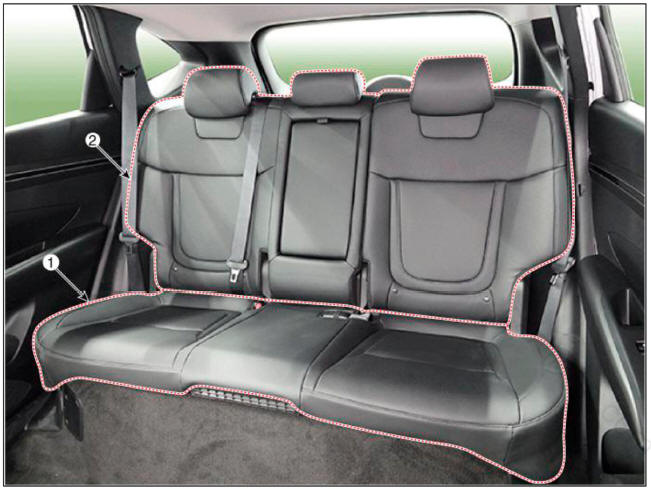 Front seat cushion cover / Rear seat back assembly